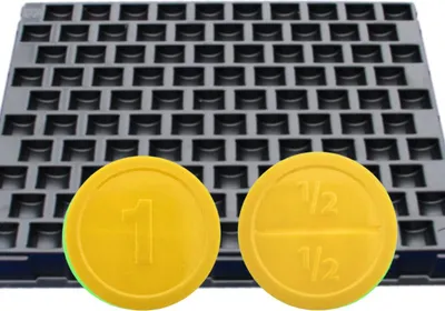 Immagine prodotto di CombiCraft Monete rotonde da 1000 pezzi gialle con vassoio di conteggio