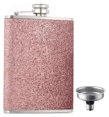 Heupflasche 200 ml rosa Edelstahl mit Trichter lecksicher