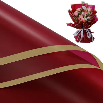 Produktbild von Geschenkpapier für Blumenstrauß, wasserdicht, rot, 10 Blatt, 58x58cm