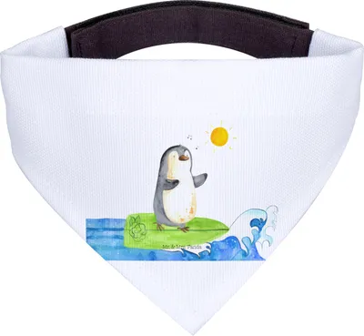 Produktbild von Mr. & Mrs. Panda Halstuch Hund Pinguin Surfer - Weiß - Geschenk, Portugal, Urlaub, Optimistisch, Für Hunde, Hundehalstuch, Hawaii, Motiviert, Tuch