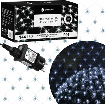 Obrázek produktu pro LED světelná síť - 2x2m, 144LED, 8 funkcí, paměť, IP44, studená bílá