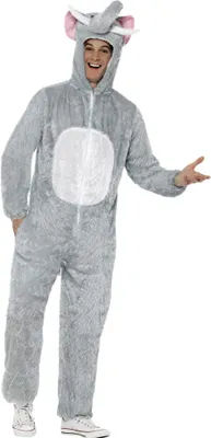 Produktbild von Flauschiger Elefant Kapuzenoverall Kostüm Größe: L