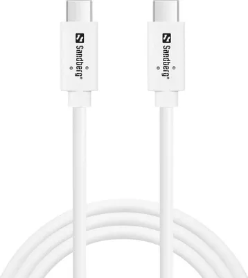 Obrázok produktu pre Sandberg 136-53, 1 m, USB C, USB C, USB 3.2 Gen 2 (3.1 Gen 2), 10 Gbit/s, Biela