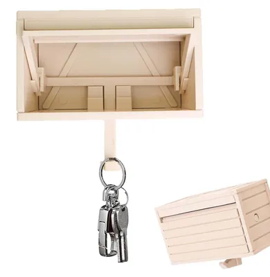 Produktbild von Wandmontierter Schlüsselhalter mit Klapptür, cremefarben