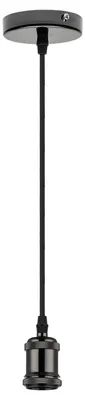 Produktbild von E27 Lampenaufhängung mit 150CM Textilkabel – Schwarze Perle Pendelleuchte EC1533