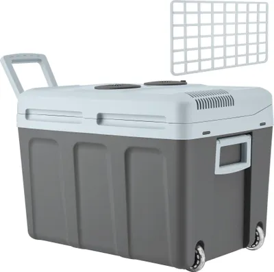 Produktbild von Elektrische Kühl- und Wärmebox mit Griffen und Rollen, 40 l - grau