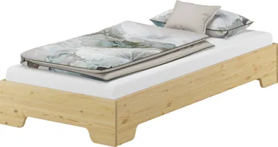 Produktbild von Futonliege Pensionsbett, Einzelbett 90x200 Massivholz Kiefer Zubehör wählbar V-60.56-09ohne Zubehör