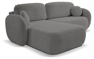 Produktbild von Ecksofa mit Schlaffunktion und Bettkasten Olemo links Edelkohle