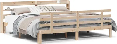 Productafbeelding van Bedframe met hoofdbord massief grenenhout 180x200 cm