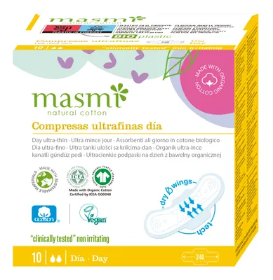 Zdjęcie produktu dla Masmi Ultra-Thin Day Pads Ultra cienkie podpaski ze skrzydełkami na dzień, 10 sztuk