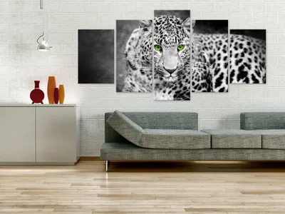 Produktbild von Akustikbild Tier 200x100 cm 5-teilige Bilder Akustikschaum Hochleistungsschallabsorber Schallschutz Leinwand 5 tlg Wandbild Raumakustik Schalldämmung g-A-0086-b-p