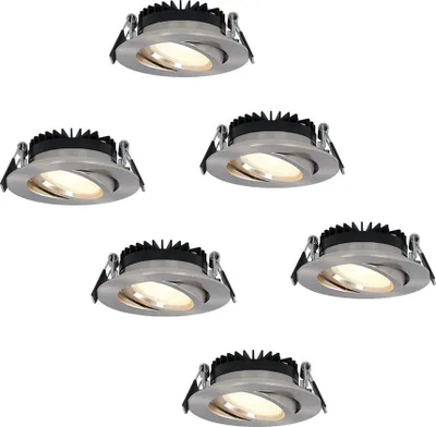 Produktbild von hoftronic LED Einbaustrahler 6W 430lm 2700K IP44 schwenkbar dimmbar Edelstahl