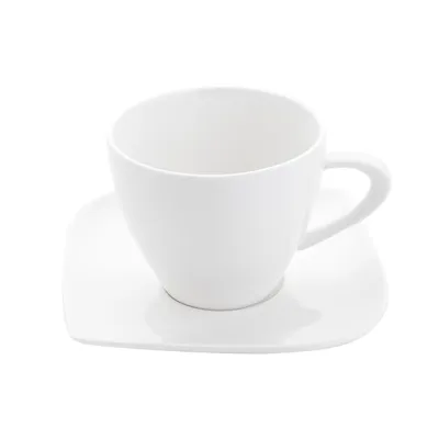 Obrázek produktu pro Porcelánový šálek na kávu a čaj Hrnek s podšálkem Ecru 300 ml FLORINA