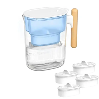 Produktbild von Waterdrop Chubby 3.5L Wasserfilter-Kanne mit 4×90 Tage Filterkartusche, NSF e, BPA-frei, Blau (Ersatzfilter: WD-PF-01A Plus)