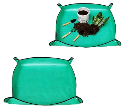 Produktbild von 2 Stück Umtopfmatte für Zimmerpflanzen,Umtopfen und Schmutzbekämpfung,Verdickte, Wasserdichte Sukkulenten-Blumentopf,Pflanzengeschenke für Pflanzenliebhaber,Gartengeschenke, 66×66cm & 75×75cm