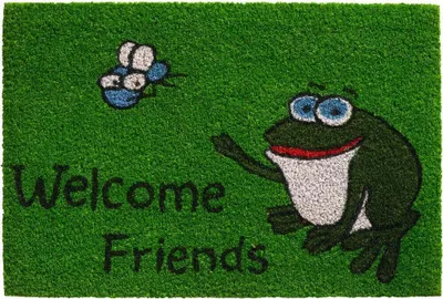 Produktbild von Kokosmatte Welcome Spruch Frosch als aussen Sauberlaufmatte