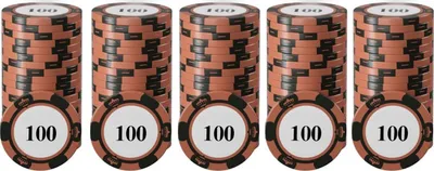 Produktbild von 20-teiliges Pokerchip-Set mit klar bedruckten, großen Zahlen – professionelle Spielzählscheiben für Brettspiele