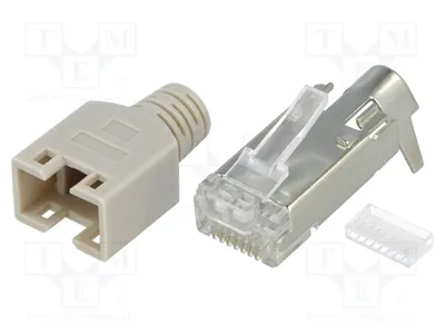 Produktbild von 1x Stecker abgeschirmt,mit Knickschutz PIN: 8 RJ45  vergoldet DS1123-13-P850TA-TME-006