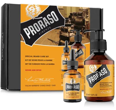 Produktbild von Proraso Wood And Spice Geschenkset Special Beard Care Set 30 ml + 200 ml