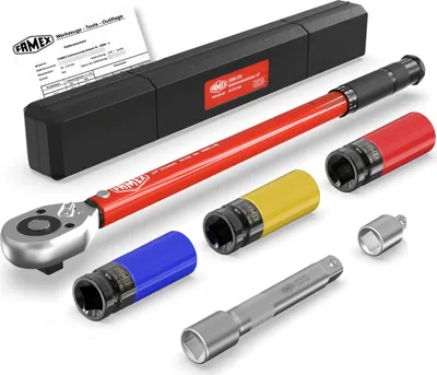 Produktbild von FAMEX 10886-3-RS-KS Drehmomentschlüssel Set 1/2 Zoll (12,5mm) 30-210 Nm - mit Spezial-Einsätze für Radschrauben