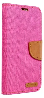 Zdjęcie produktu dla Etui Fancy "Canvas" z kieszeniami na karty w stylu książki Portfel kompatybilny z Samsung Galaxy S23 (S911B) Różowy