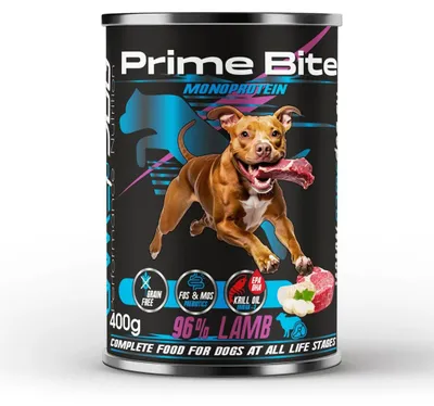 Immagine prodotto di PRIME BITE Monoproteico Agnello con prezzemolo - cibo umido per cani - 400 g