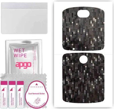 Produktbild von apgo Rückseite Schutzfolie, Skin, kompatibel mit Motorola Razr 5G, Hinten Displayschutzfolie aus Vinylfolie, kratzfest, einfache Montage - Carbon Black Pixel