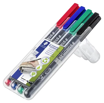 Produktbild von STAEDTLER Lumocolor 318 permanent-Universalstift F (0.6mm) Box mit 4 Farben