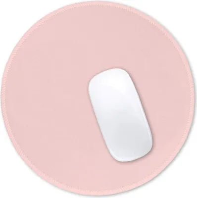 Produktbild von Mauspad, kleines rundes Mauspad mit hochwertiger Textur, 22,1 x 22,1 cm, Rosa, rutschfeste, wasserdichte Gummi-Mausmatte mit genähtem Rand, hübsches süßes Mauspad für Büro, Zuhause, Gaming, Laptop, Männer, Frauen, Kinder
