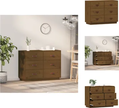 Produktbild von vidaXL Sideboard Honigbraun 100x40x75 cm Massivholz Kiefer -  Sideboards