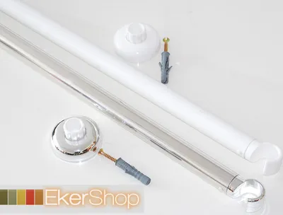 Produktbild von ALU DECKENHALTERUNG EXTRA DICK 28mm Weiß Aufhängung für WINKELSTANGE DUSCHVORHANGSTANGE
