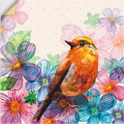 Produktbild von ARTland Wandbild, selbstklebend Florale Karte im Retro Design Größe: 30x30 cm
