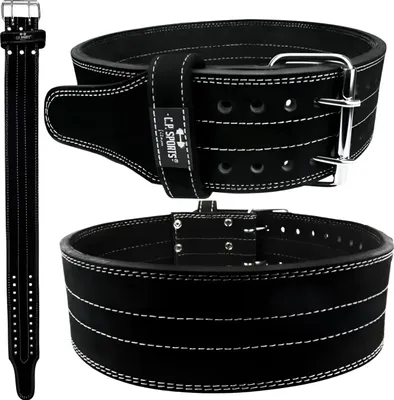 Produktbild von Gewichthebergürtel Powerlifting, 3-lagiges und hochwertiges Leder, gut gepolsterter Lendenwirbelbereich