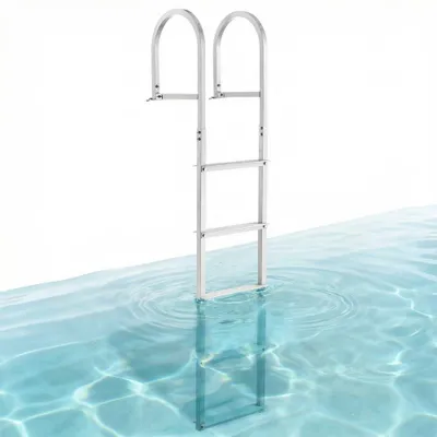 Produktbild von Anlegeleiter aus Aluminium, 5 Stufen - Tragfähigkeit: 227 kg - Höhe: 193,5 cm - Trittflächen mit rutschfester Oberfläche