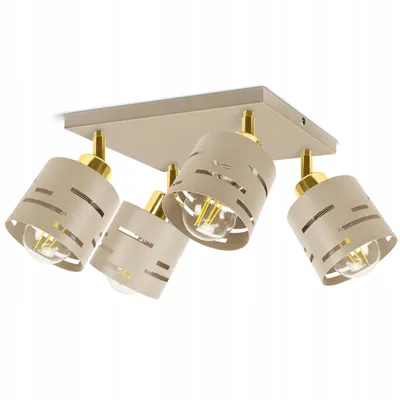 Produktbild von LUXOLAR Deckenleuchte Laser 4-flammig Beige Gold schwenkbar E27