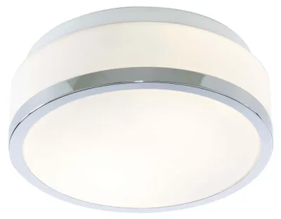 Produktbild von Zeitgenössische Deckenleuchte Cheese Stahl Chrom Weißes Glas 1 Licht E27 23Cm