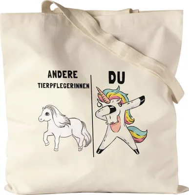 Produktbild von Andere Tierpflegerinnen Du Jutebeutel Stoffbeutel Canvas  Pferd Einhorn Humor Lustig Unicorn Geschenk Apotheke