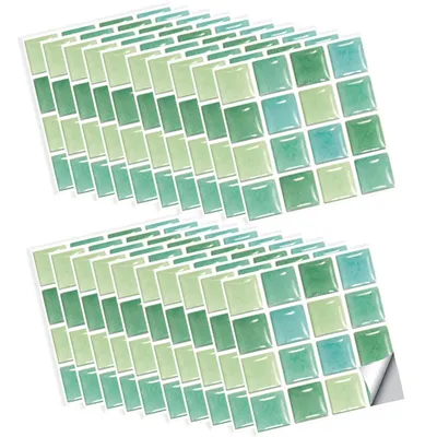 Produktbild von Selbstklebende Mosaik Wandfliesen 30 Stück, PVC Fliesen Selbstkleber 10x10cm, Wasserfest Hitzebeständig Nachbildung Fur Bad Küche Flur