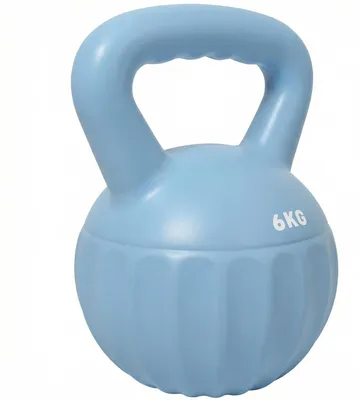 Produktbild von Kettlebell Kugelhantel 6 kg Gewicht-Hantel mit Sand befüllt für Anfänger Zuhause Krafttraining 17 x 17 x 23 cm Blau