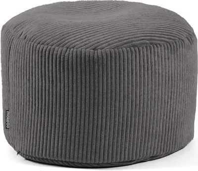 Produktbild von mokebo® Pouf, Hocker o. Sitzhocker aus Cord 30x50 cm 'Der Faule Lenz', Bodenkissen in Anthrazit, Fußhocker, Indoor Sitzkissen rund aus Stoff, Puff, Sitzpouf, kuschelig & weich, mit EPS-Perlen Füllung