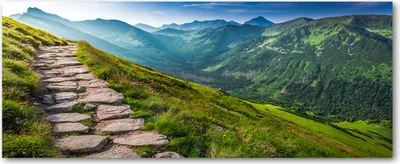 Produktbild von Tulup® Leinwandbild - 125x50 cm - Wandkunst - Drucke auf Leinwand - Leinwanddruck  - Landschaften - Grün - Weg Gebirge Tatra