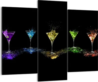 Produktbild von Bild auf Leinwand - Leinwandbild - Cocktail trinken Alkohol Glas - 130x100cm - Wand Bild - Wanddeko - Leinwanddruck - Bilder - Kunstdruck - Leinwand bilder - Wandkunst - CB130x100-0442
