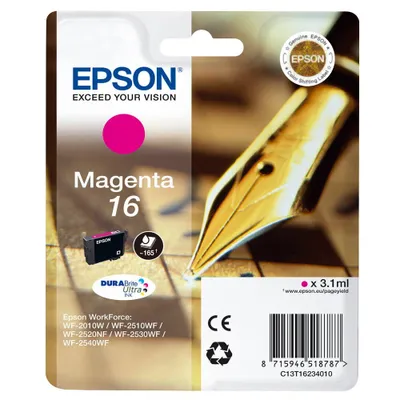 Image de EPSON C13T16234012 Encre EPSON N.16 pour EPSON WorkForce 2010/2510, magenta