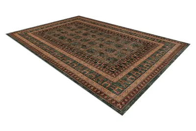 Zdjęcie produktu dla Dywan wełniany KASHQAI 4349 400 orientalny, ramka zielony 240x340 cm