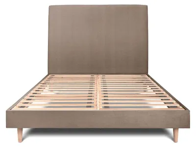 Produktbild von Bett mit gepolstertem Kopfteil – Samtstoff - 200 x 200 cm