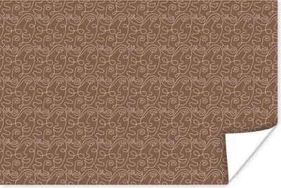 Produktbild von MuchoWow® Poster Gesicht - Braun - Design 180x120 cm - Fotoplakat