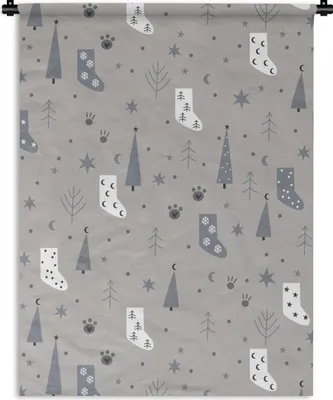 Produktbild von MuchoWow® Wandteppich Wandbehang Socken - Schnittmuster - Weihnachten 60x80 cm Tapisserie Dekoration Wandtuch - Decke - Wandtücher - Wohne