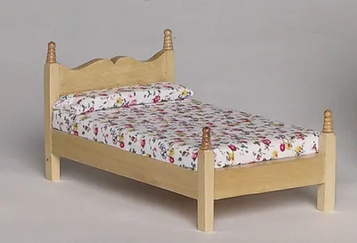 Produktbild von Puppenhausmöbel Bett, Miniaturmöbel