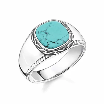 Produktbild von Thomas Sabo TR2388-878-17 Herrenring Silber Türkis, 60/19,1