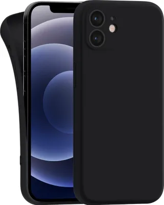 Produktbild von Hülle für Apple iPhone 12 - Handyhülle mit Kameraschutz Cover aus Silikon in Schwarz